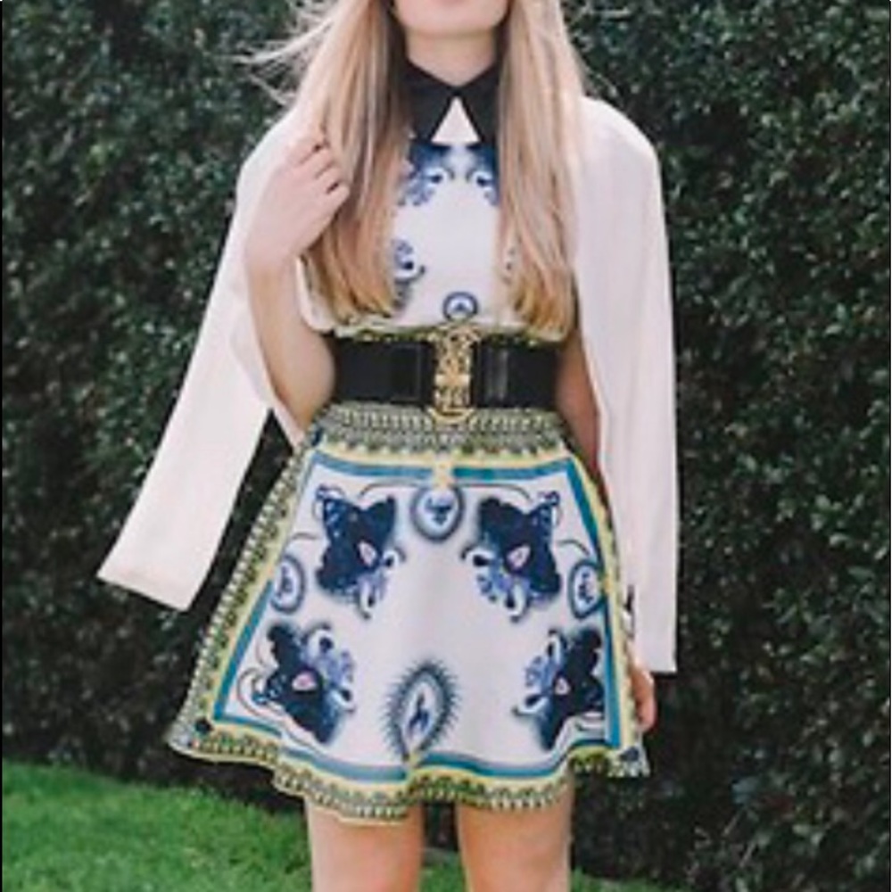 Mossman floral /leopard skater dress